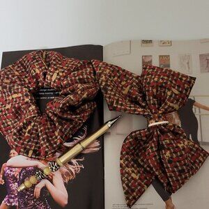 Colorful patterned  scrunchie with matching pigtail bow,scrunchies and hairclips